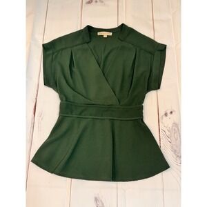 Monteau Los Angeles Forest Green Blouse / Size Medium‎ / Sku0001